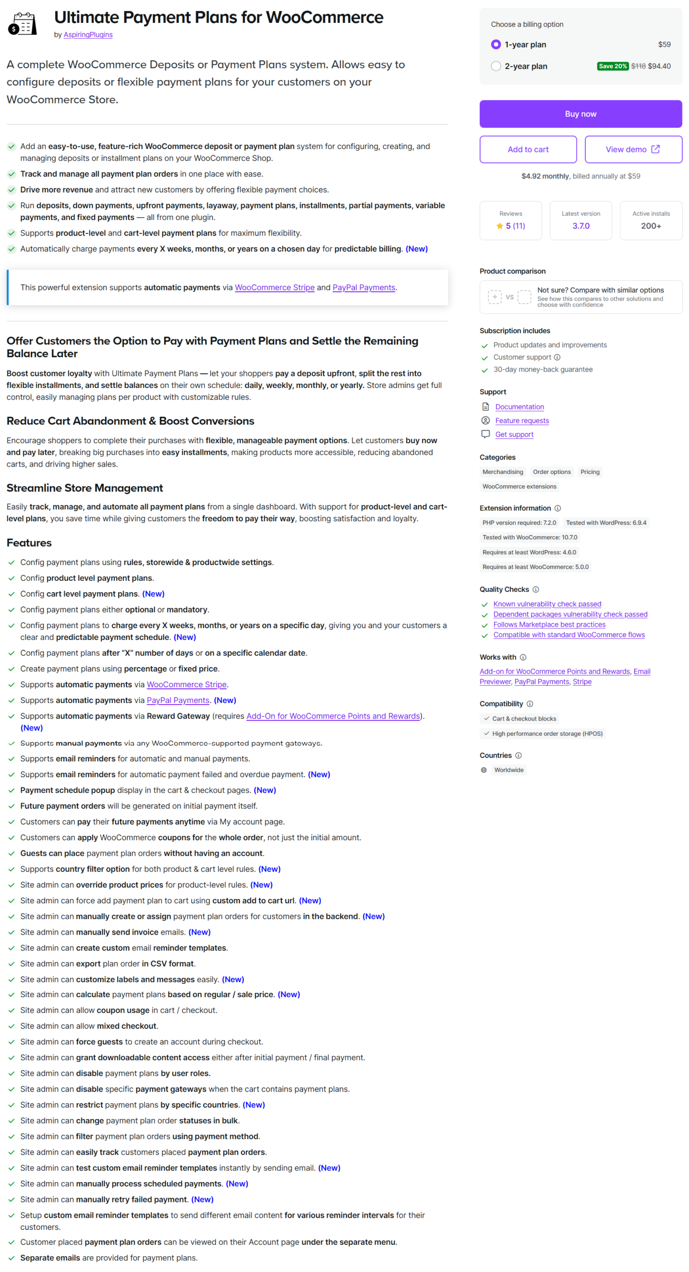 WooCommerce Deposits and Payment Plans - Lite